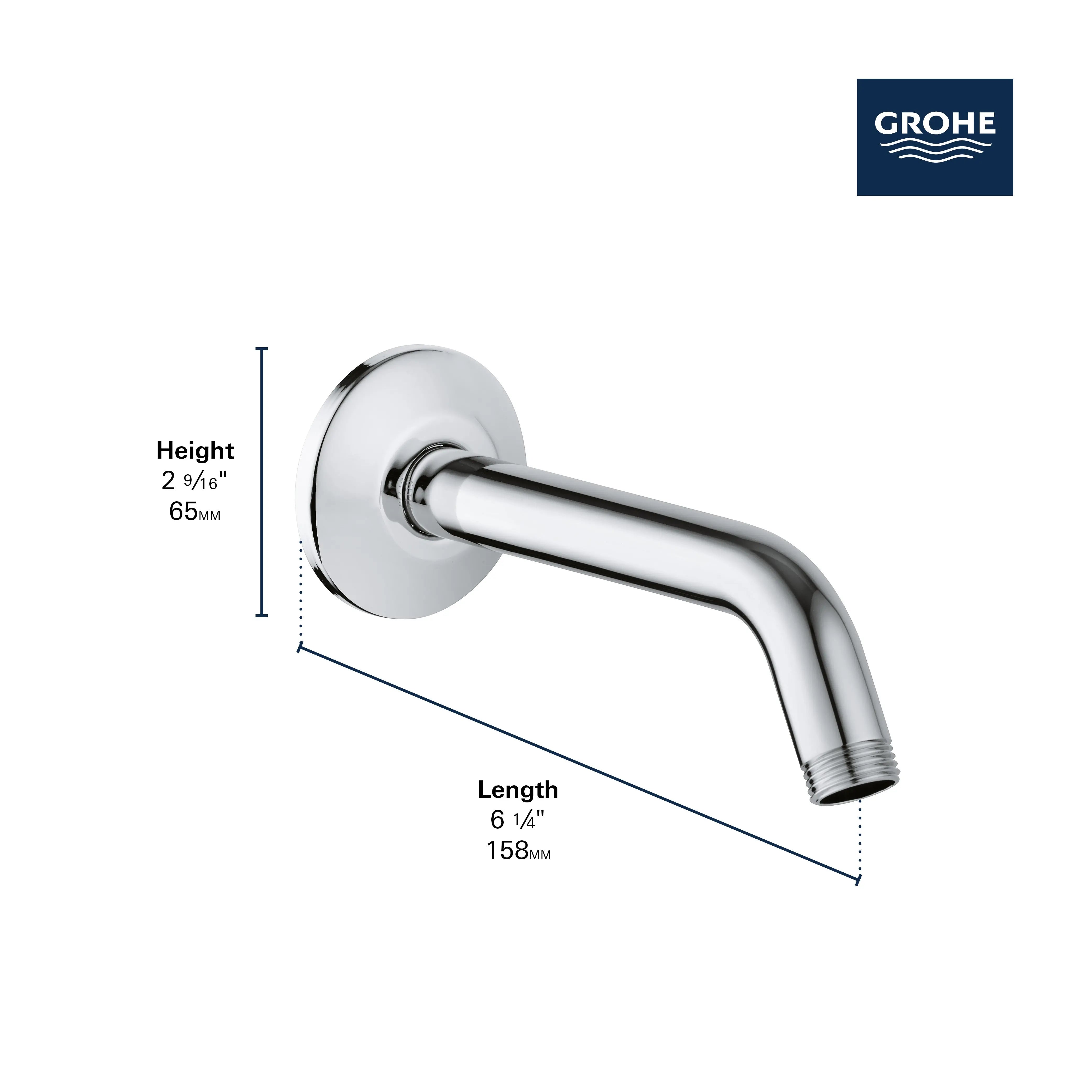 Grohe RELEXA SHOWER ARM NPT US  Polished Nickel 27412BE0 - Plumbing Market