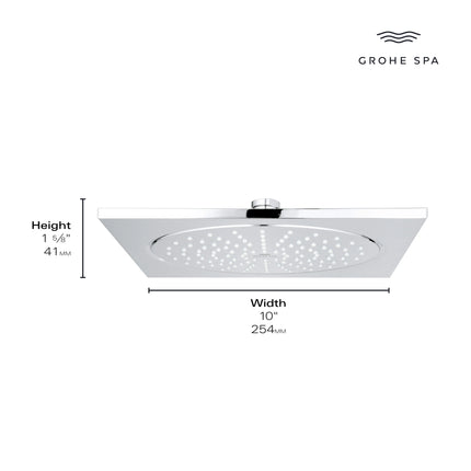 Grohe RSH AQUA 10" HEADSHOWER 6,6L US  Chrome 26881000 - Plumbing Market