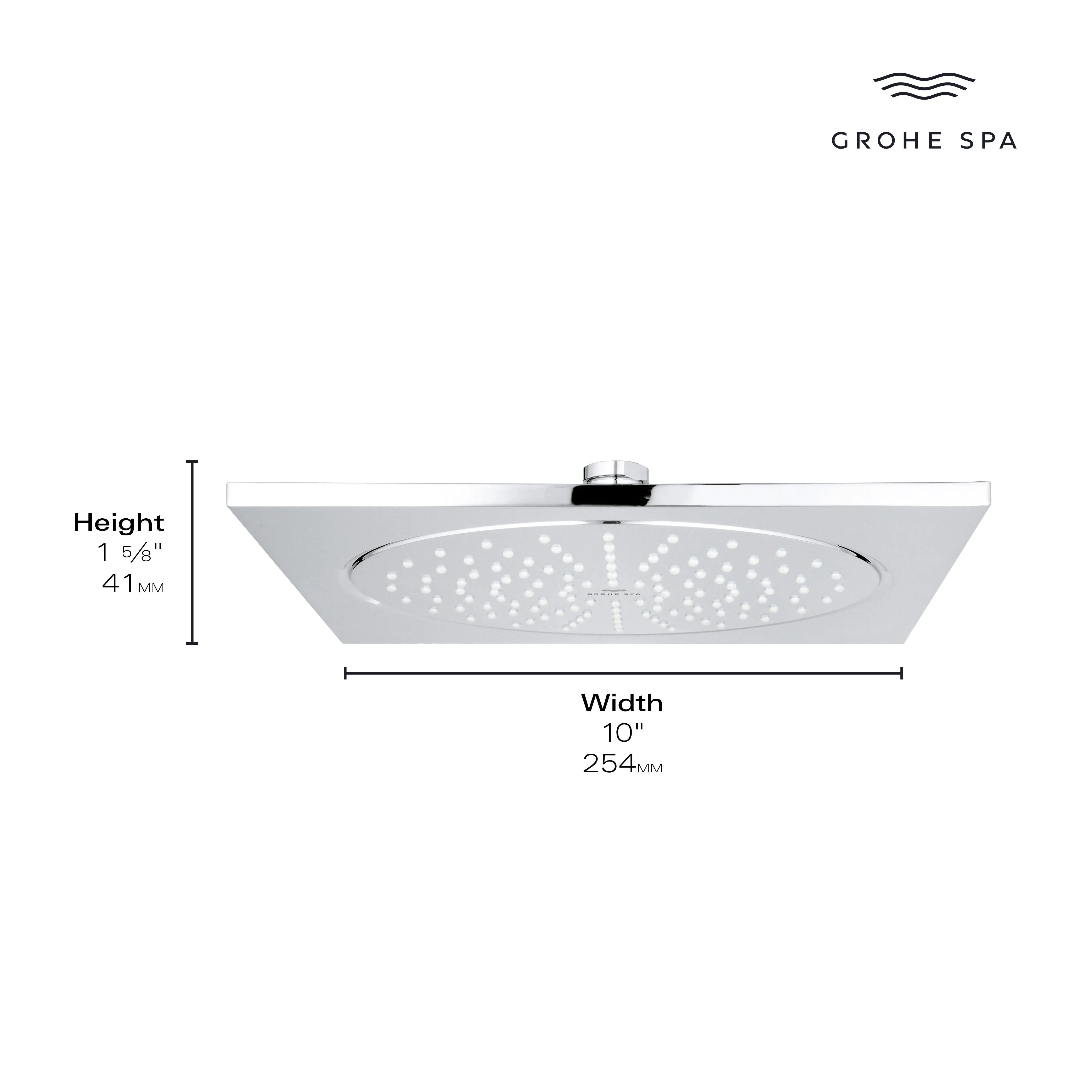 Grohe RSH AQUA 10" HEADSHOWER 9,5L  Chrome 26872000 - Plumbing Market