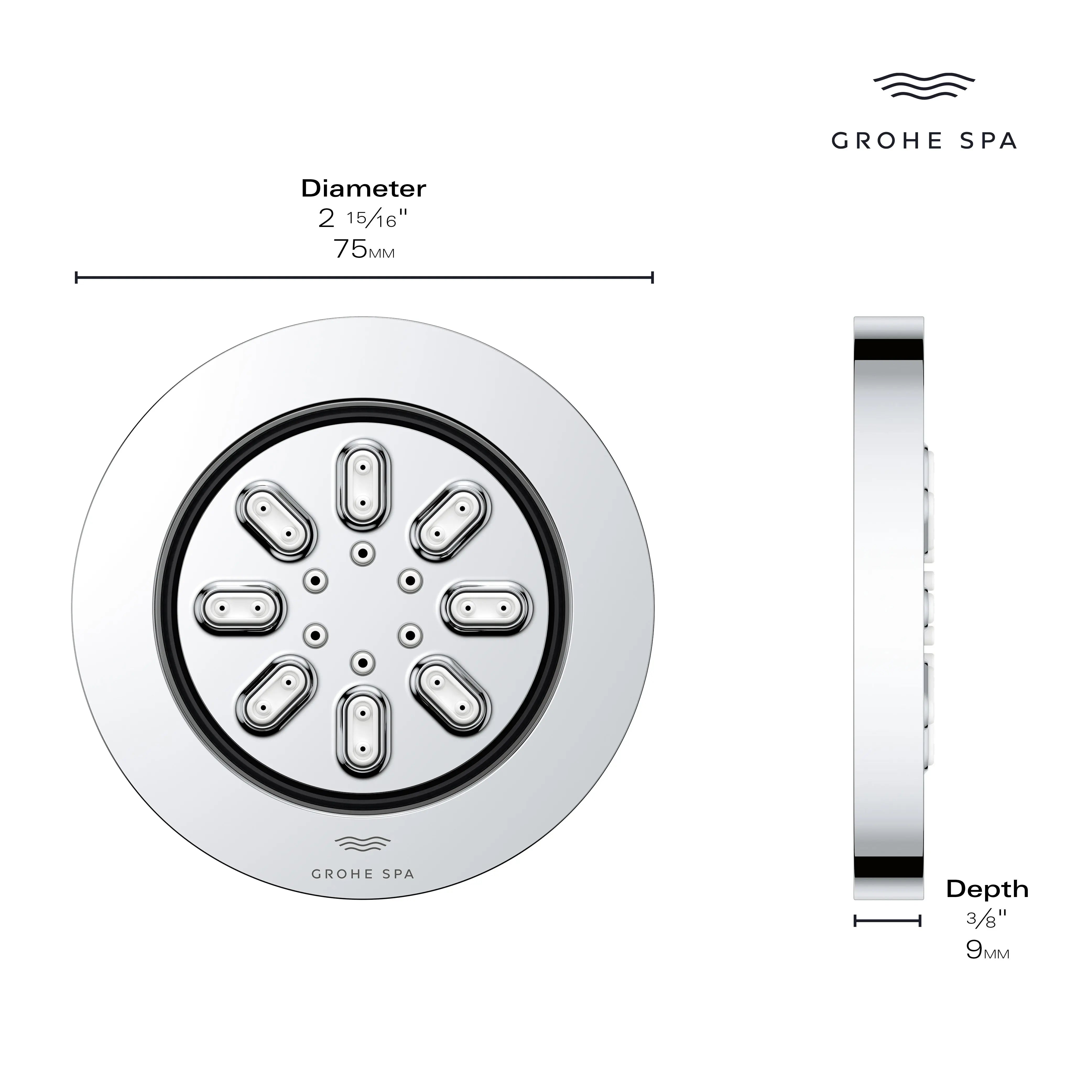 Grohe RSH AQUA 75 SEITENBRAUSE 3,3L US  Hard Graphite 26844A00 - Plumbing Market