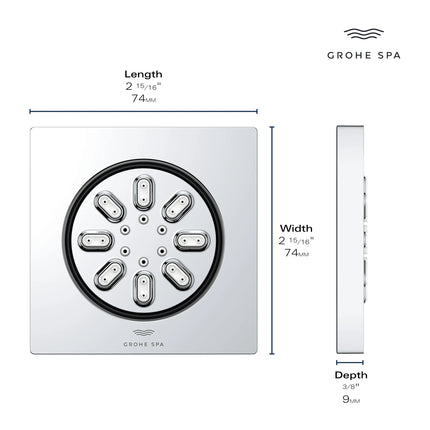 Grohe RSH AQUA BODY SPRAY, SQUARE  Brushed Nickel 26845EN0 - Plumbing Market