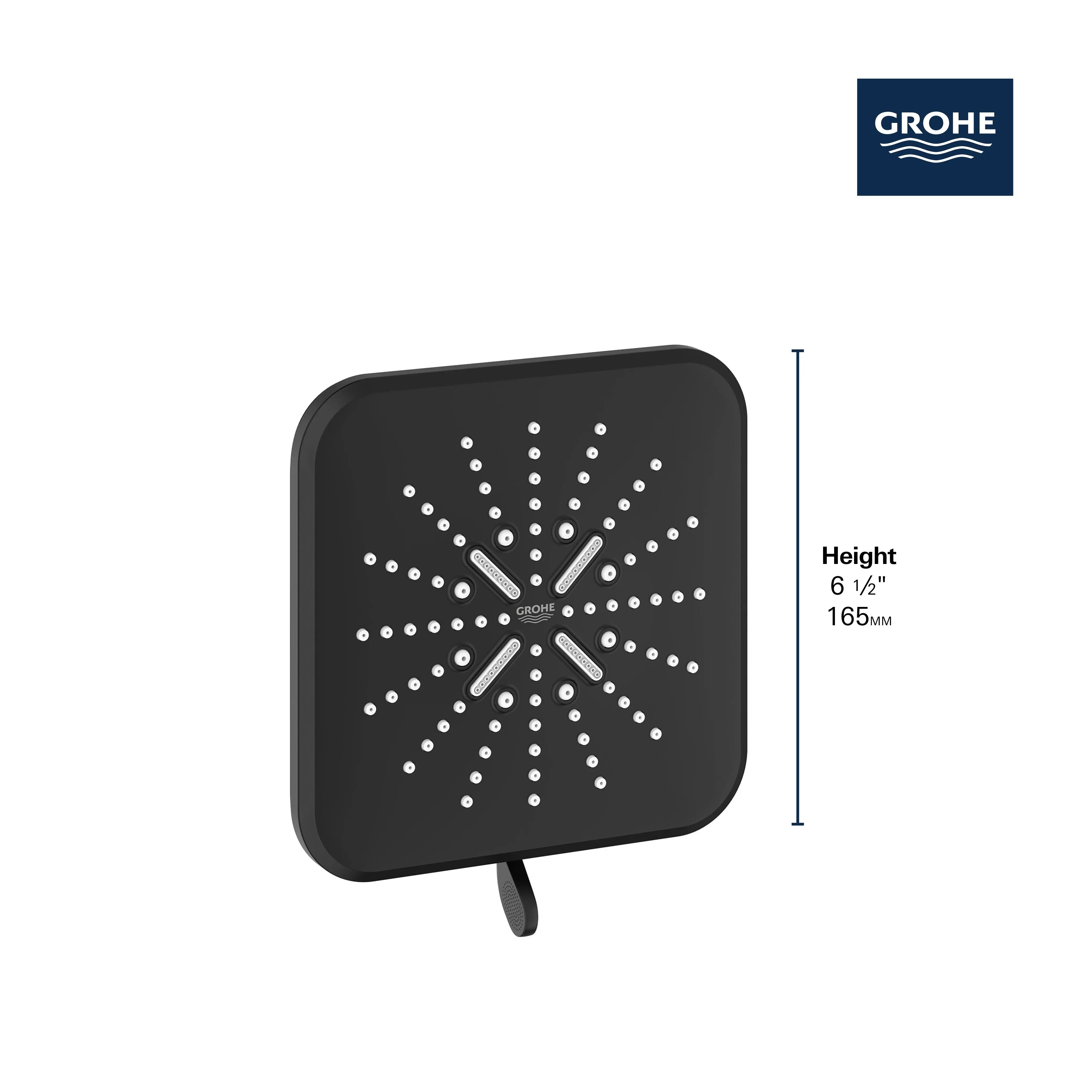 Grohe RSH SMARTACTIVE 165 SHOWERHEAD,1.75GPM S  Hard Graphite 26797A00 - Plumbing Market
