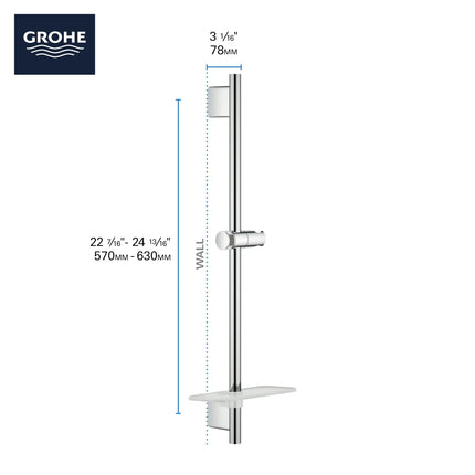 Grohe RSH SMARTACTIVE SHOWER RAIL 600MM    Chrome 26602000 - Plumbing Market