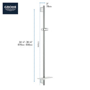 Grohe RSH SMARTACTIVE SHOWER RAIL 900  Hard Graphite 26603A00 - Plumbing Market