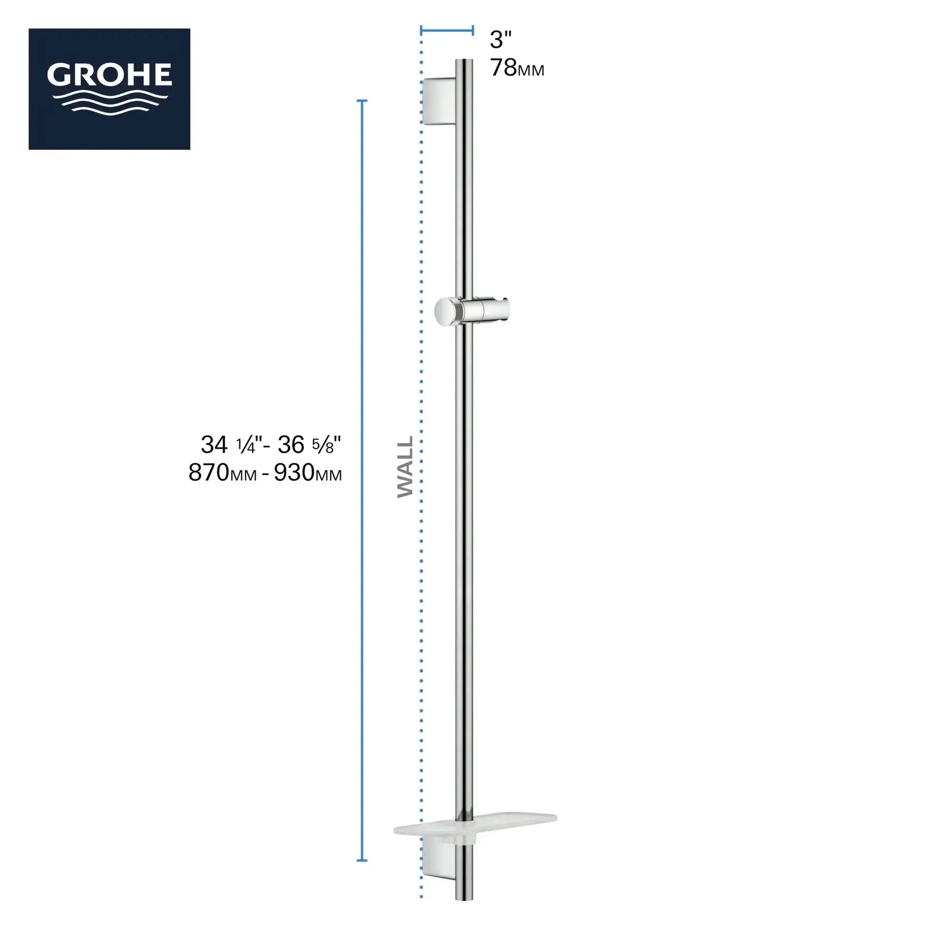 Grohe RSH SMARTACTIVE SHOWER RAIL 900  Hard Graphite 26603A00 - Plumbing Market