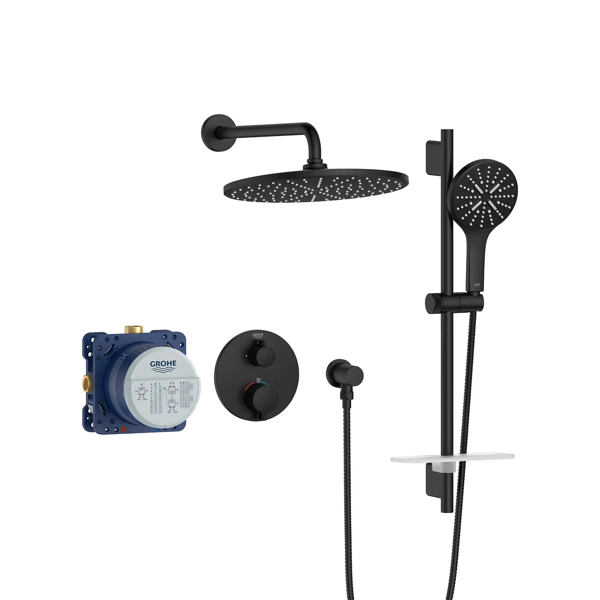Grohe Rainshower GrohTherm 2-Handle Thermostatic Dual Function Shower Kit - Plumbing Market