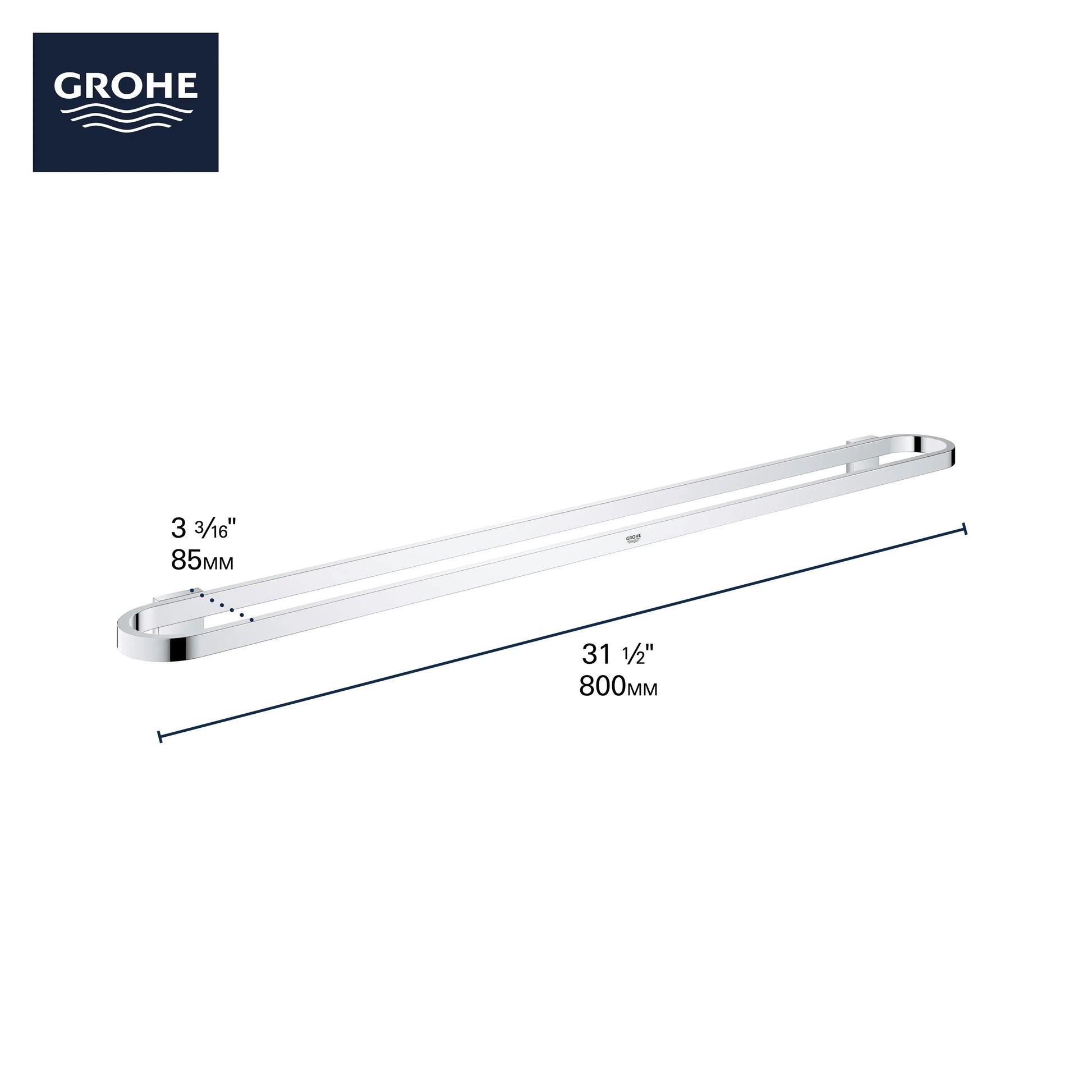 Grohe SELECTION 32IN TOWEL RAIL  Brushed Cool Sunrise 41058GN0 - Plumbing Market