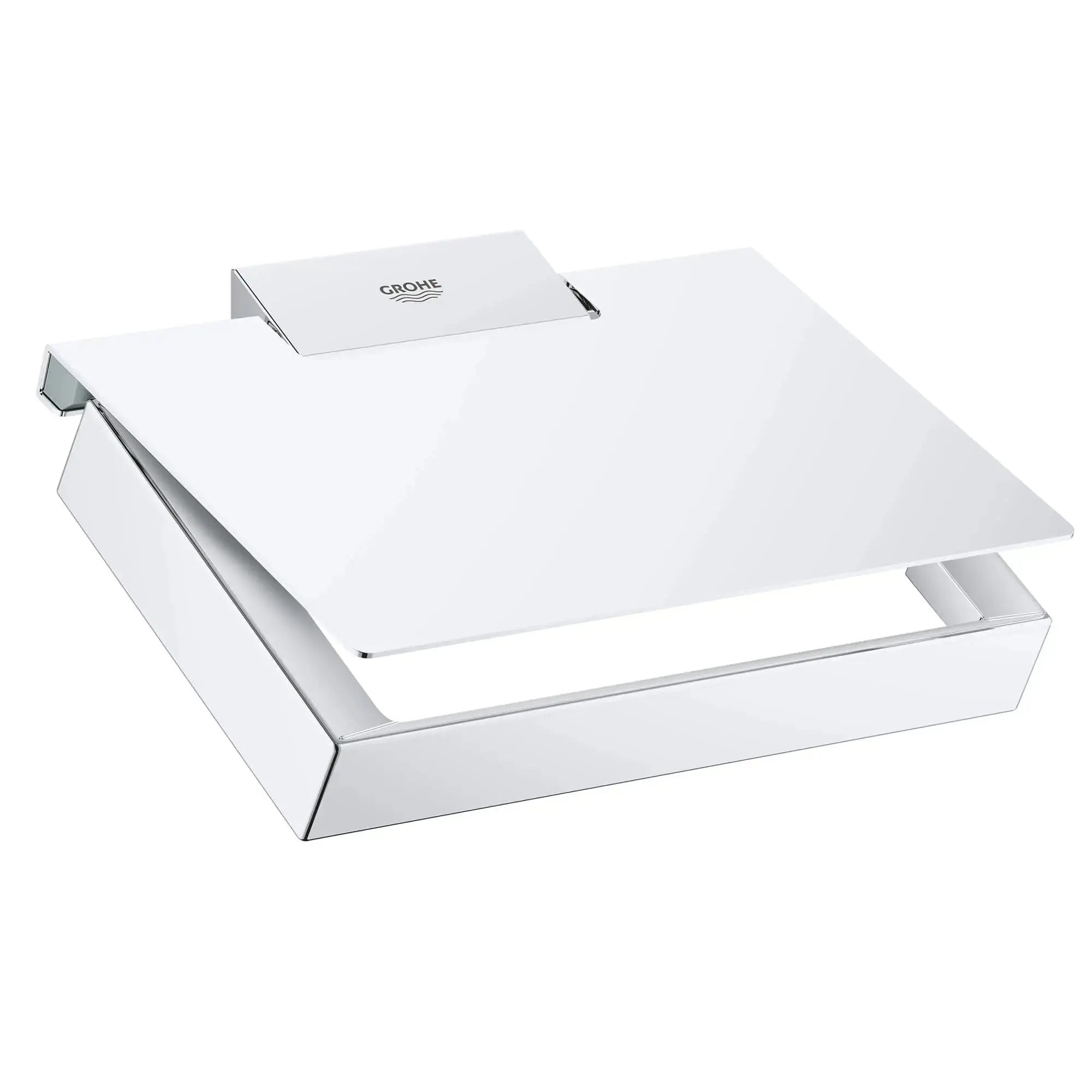 Grohe SELECTION CUBE PAPER HOLDER W/COVER  Chrome 40781000 - Plumbing Market