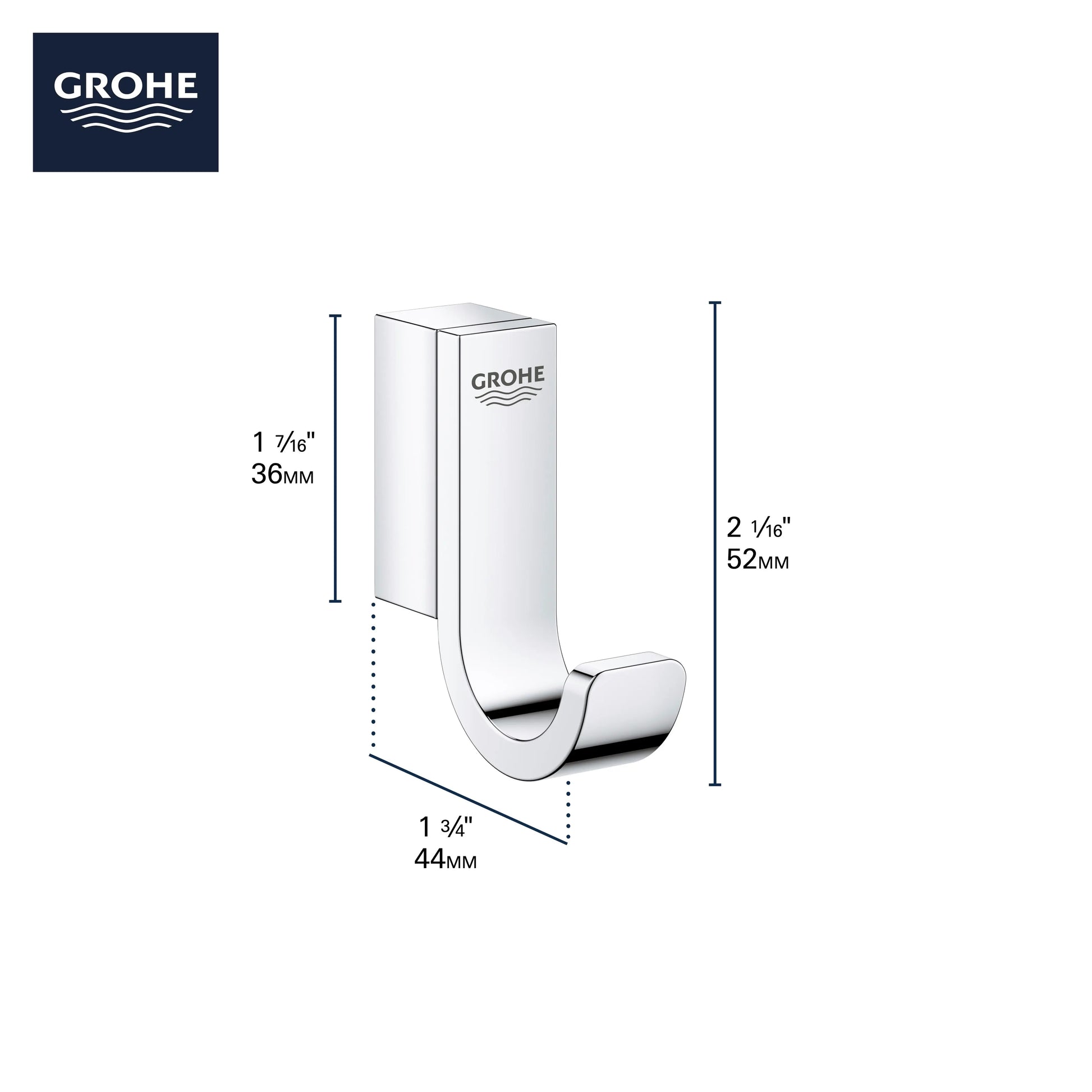 Grohe SELECTION ROBE HOOK  Brushed Cool Sunrise 41039GN0 - Plumbing Market