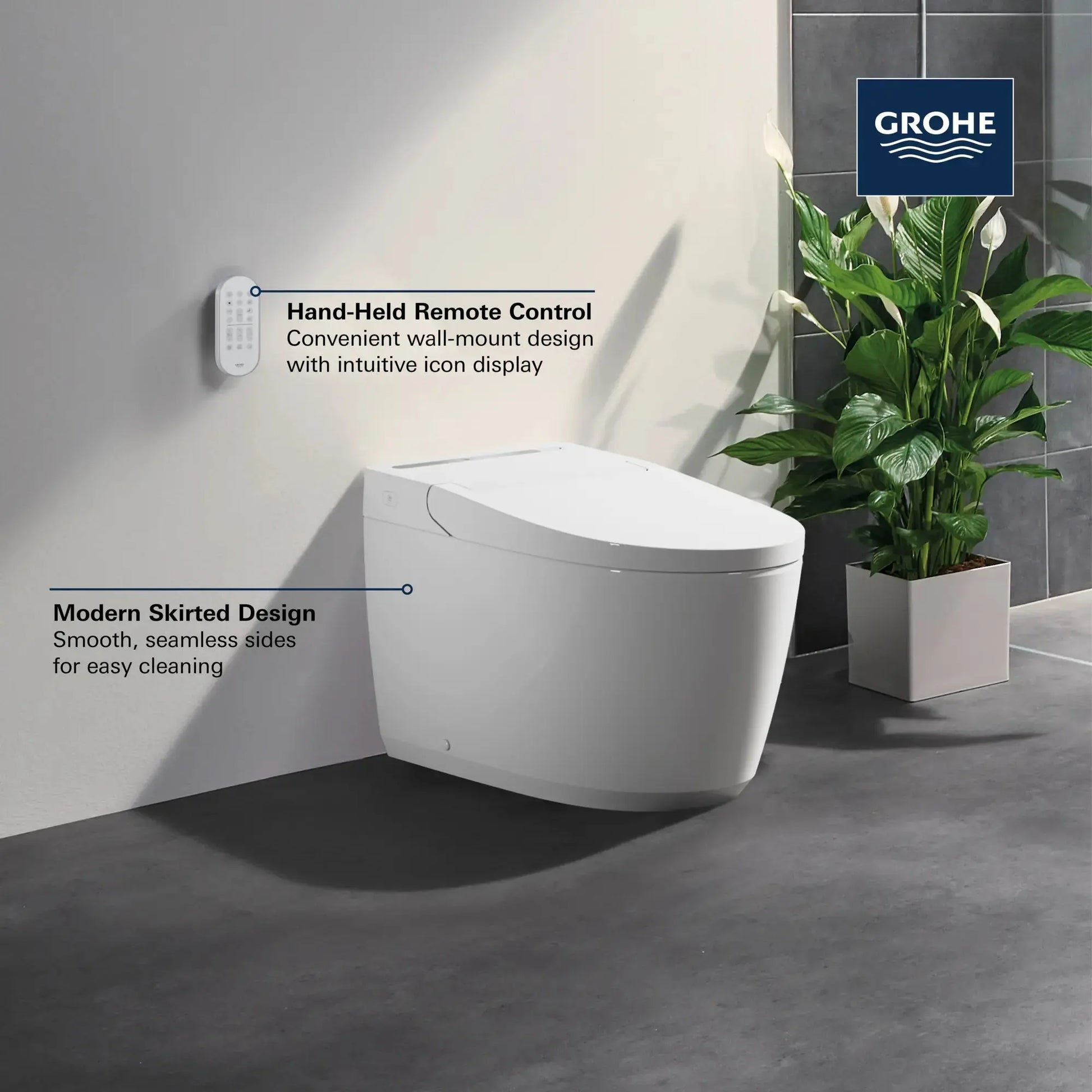 Grohe SENSIA Electronic Bidet Toilet, 1.28/0.8 gpf (4.8/3.0 Lpf) - 131886SH00 - Plumbing Market