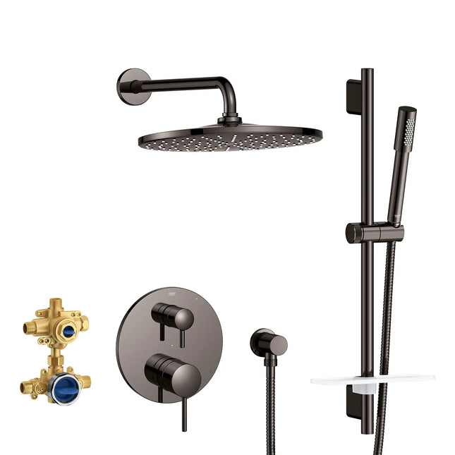 Grohe TIMELESS PBV RAIN SHWR SET 1.75GPM US  Hard Graphite 29430A00 - Plumbing Market