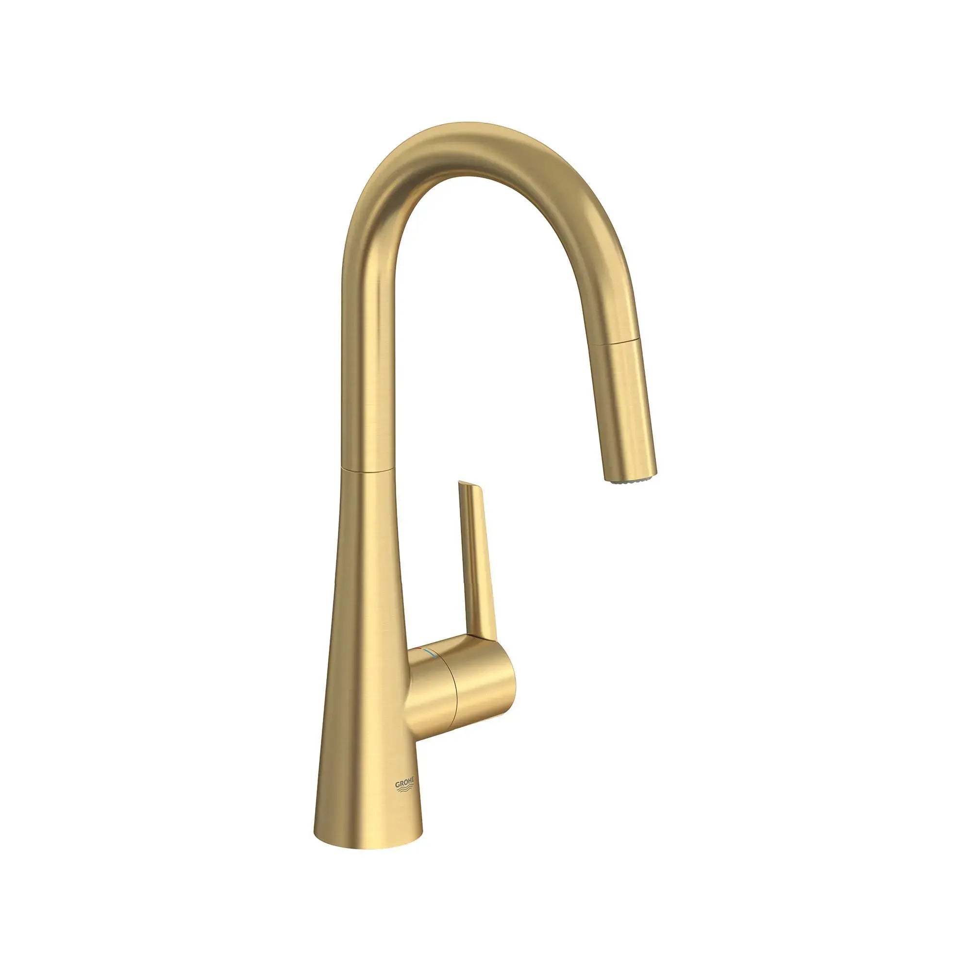 Grohe ZEDRA SNGL HDL KITCH C-SP HIGH PD DUAL  Brushed Cool Sunrise 32226GN3 - Plumbing Market