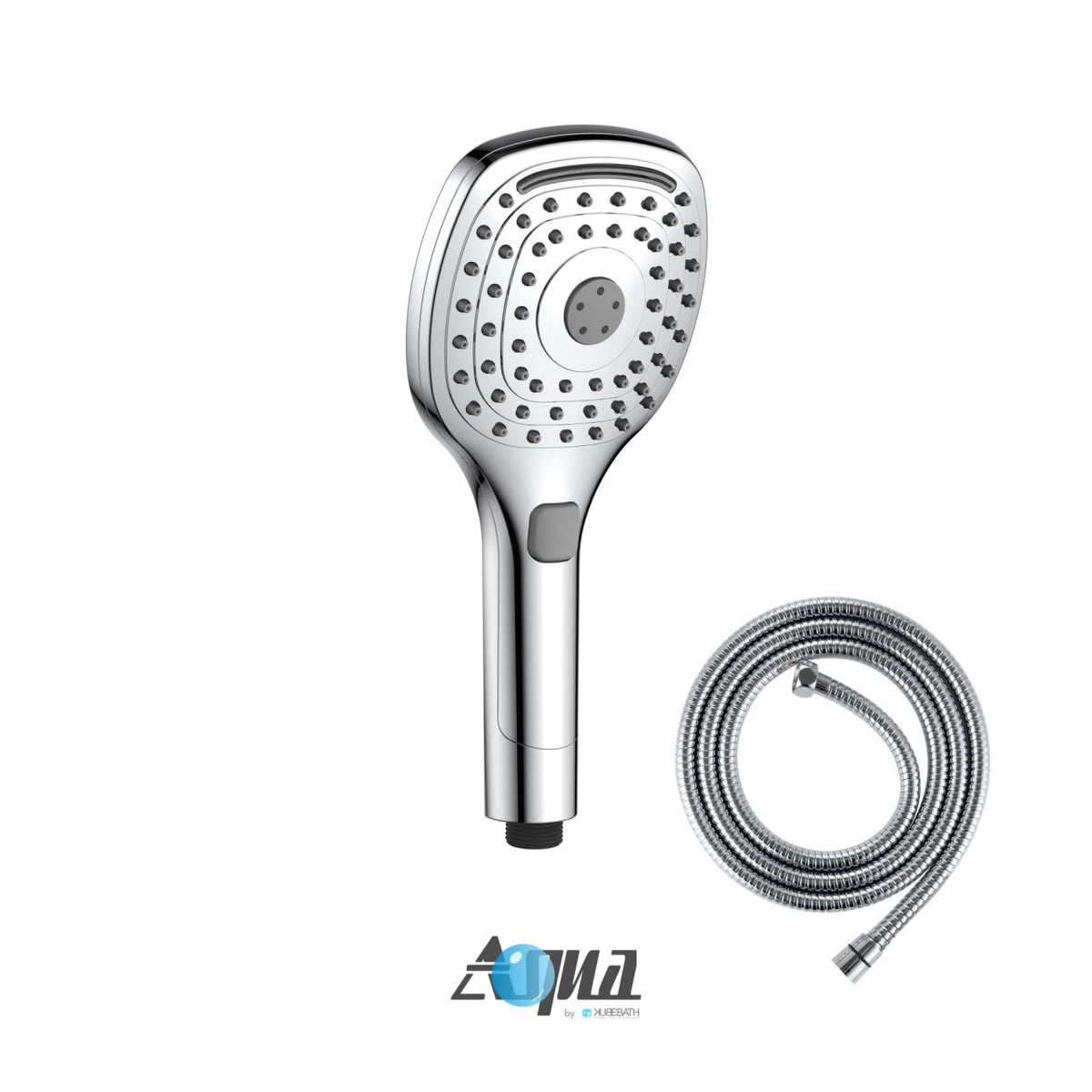 Kube Bath Aqua Piazza by KubeBath 5" Multifunction Handheld With Flexible Hose - Chrome (HH8818)