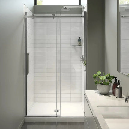 Halo Pro 44 ½-47 x 78 ¾ in. 8mm Sliding Shower Door for Alcove Installation with Clear glass in Chrome - Plumbing Market