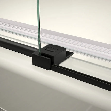 Halo Pro 44 ½-47 x 78 ¾ in. 8mm Sliding Shower Door for Alcove Installation with Clear glass in Matte Black - Plumbing Market