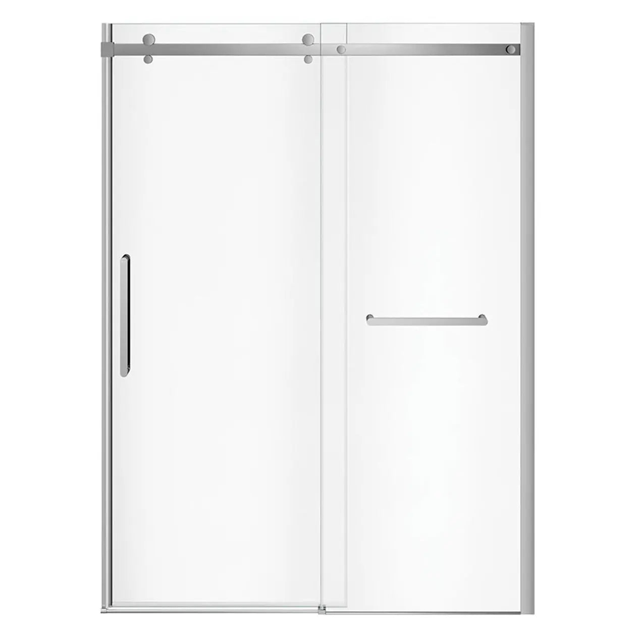 Halo Pro 56 ½-59 x 78 ¾ in. 8 mm Sliding Shower Door with Towel Bar for Alcove Installation with Clear glass in Chrome - Plumbing Market