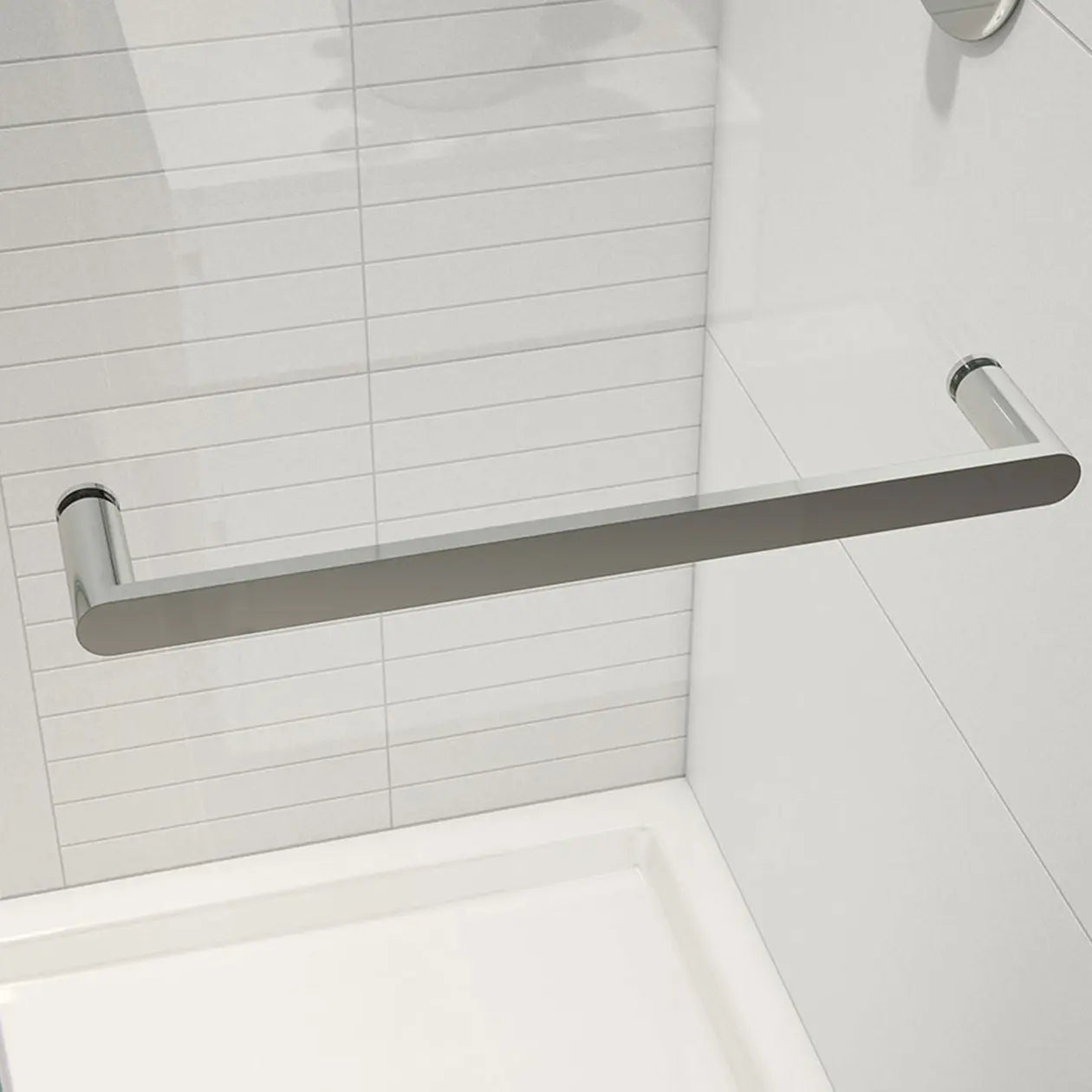 Halo Pro 56 ½-59 x 78 ¾ in. 8 mm Sliding Shower Door with Towel Bar for Alcove Installation with Clear glass in Chrome - Plumbing Market