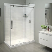 Halo Pro 56 ½-59 x 78 ¾ in. 8mm Sliding Shower Door for Alcove Installation with Clear glass in Chrome - Plumbing Market