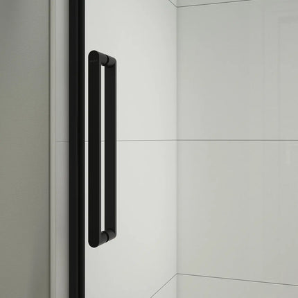 Halo Pro 60 x 36 x 78 3/4 in. 8mm Sliding Shower Door for Corner Installation with Clear glass in Matte Black - Plumbing Market