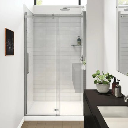 Halo Pro GS 44 ½-47 x 78 ¾ in. 8mm Sliding Shower Door for Alcove Installation with GlassShield® glass in Chrome - Plumbing Market