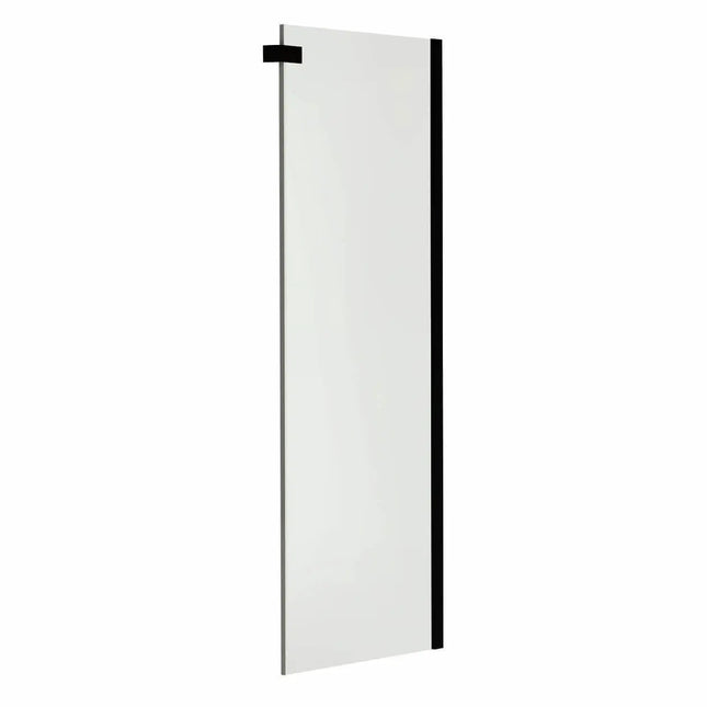 Halo Return Panel for 32 in. Base with Clear glass in Matte Black - Plumbing Market