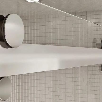 Halo Return Panel for 34 in. Base with Clear glass in Chrome - Plumbing Market