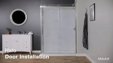 Halo Return Panel for 34 in. Base with Clear glass in Chrome - Plumbing Market