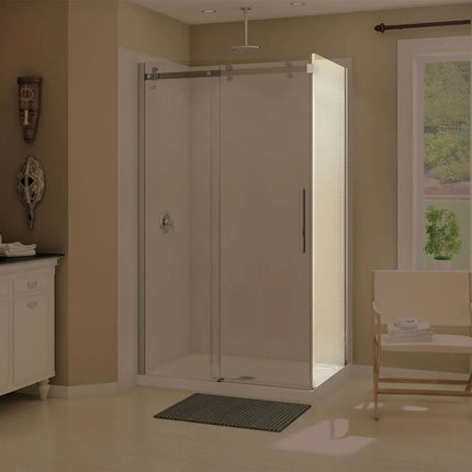 Halo Return Panel for 34 in. Base with Clear glass in Chrome - Plumbing Market