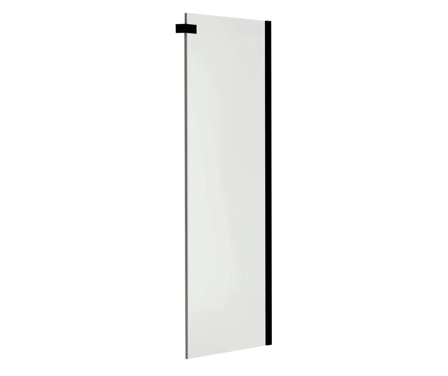 Halo Return Panel for 34 in. Base with Clear glass in Matte Black - Plumbing Market