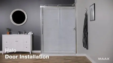 Halo Return Panel for 34 in. Base with Clear glass in Matte Black - Plumbing Market