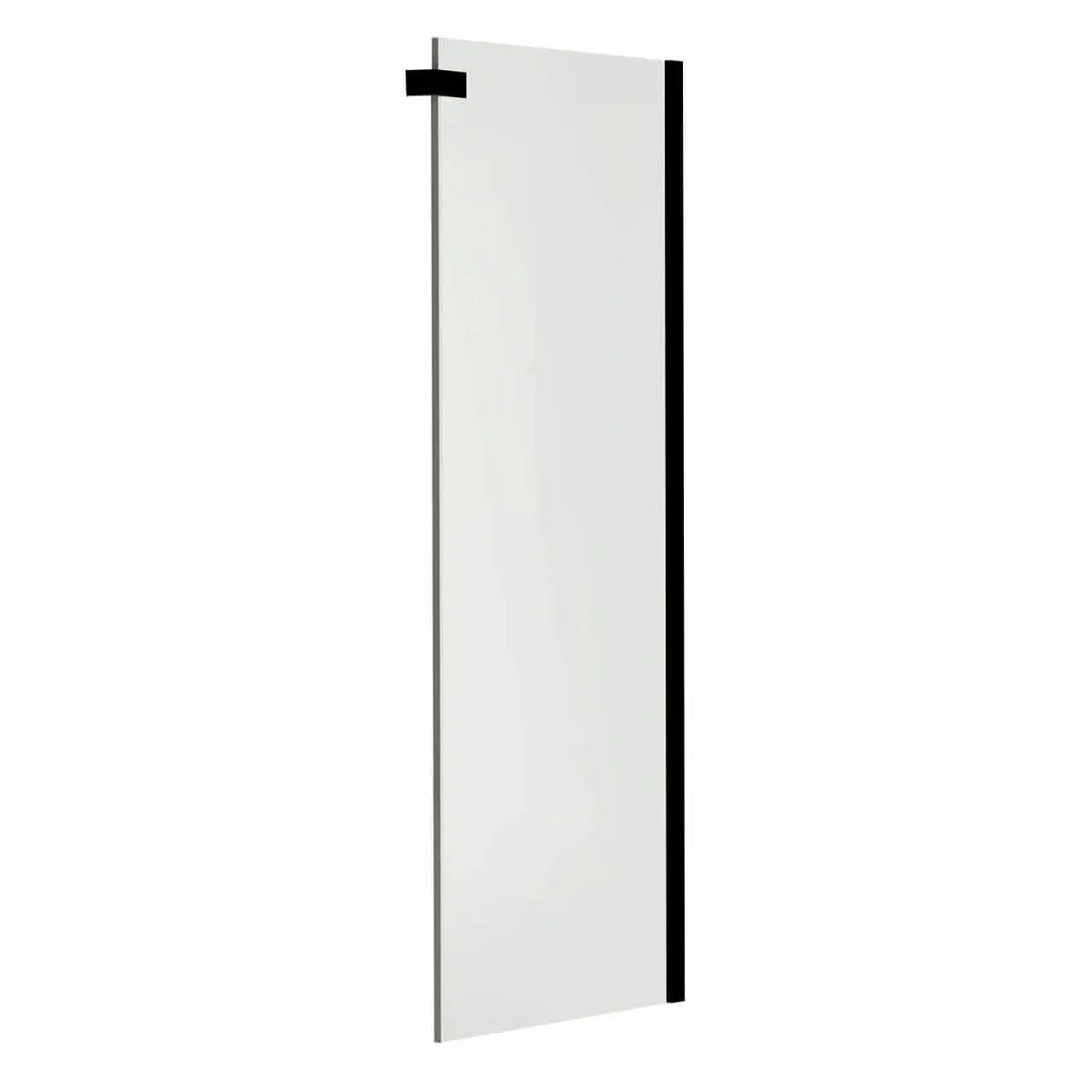 Halo Return Panel for 34 in. Base with Clear glass in Matte Black - Plumbing Market