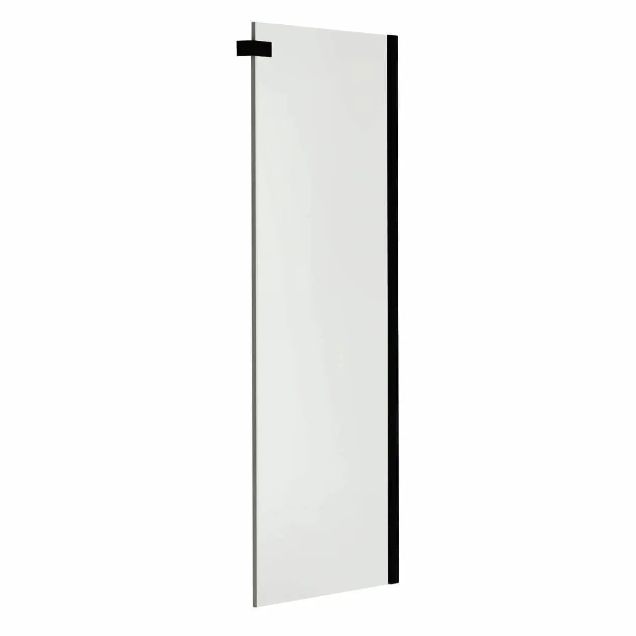 Halo Return Panel for 42 in. Base with Clear glass in Matte Black - Plumbing Market