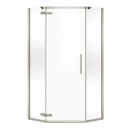 Hana Neo-angle 38 x 38 x 75 in. 8mm Pivot Shower Door for Corner Installation with Clear glass in Brushed Nickel - Plumbing Market