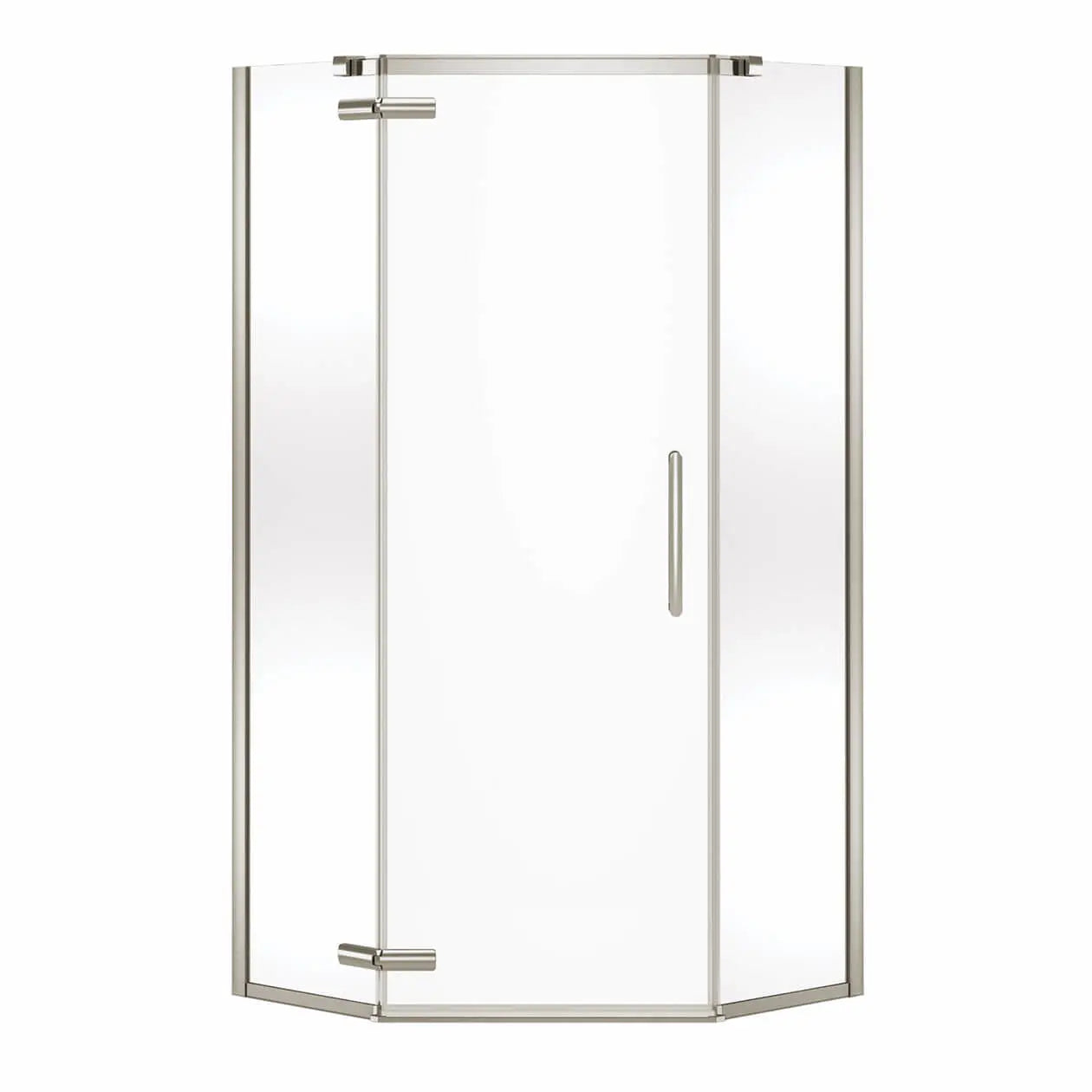 Hana Neo-angle 38 x 38 x 75 in. 8mm Pivot Shower Door for Corner Installation with Clear glass in Brushed Nickel - Plumbing Market