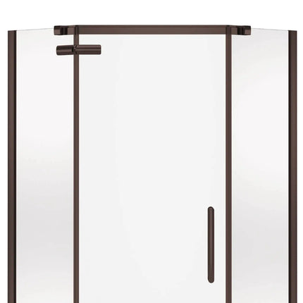 Hana Neo-angle 38 x 38 x 75 in. 8mm Pivot Shower Door for Corner Installation with Clear glass in Dark Bronze - Plumbing Market