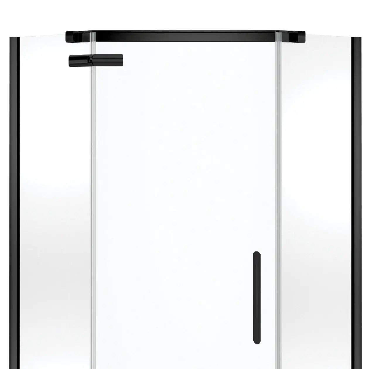 Hana Neo-angle 38 x 38 x 75 in. 8mm Pivot Shower Door for Corner Installation with Clear glass in Matte Black - Plumbing Market