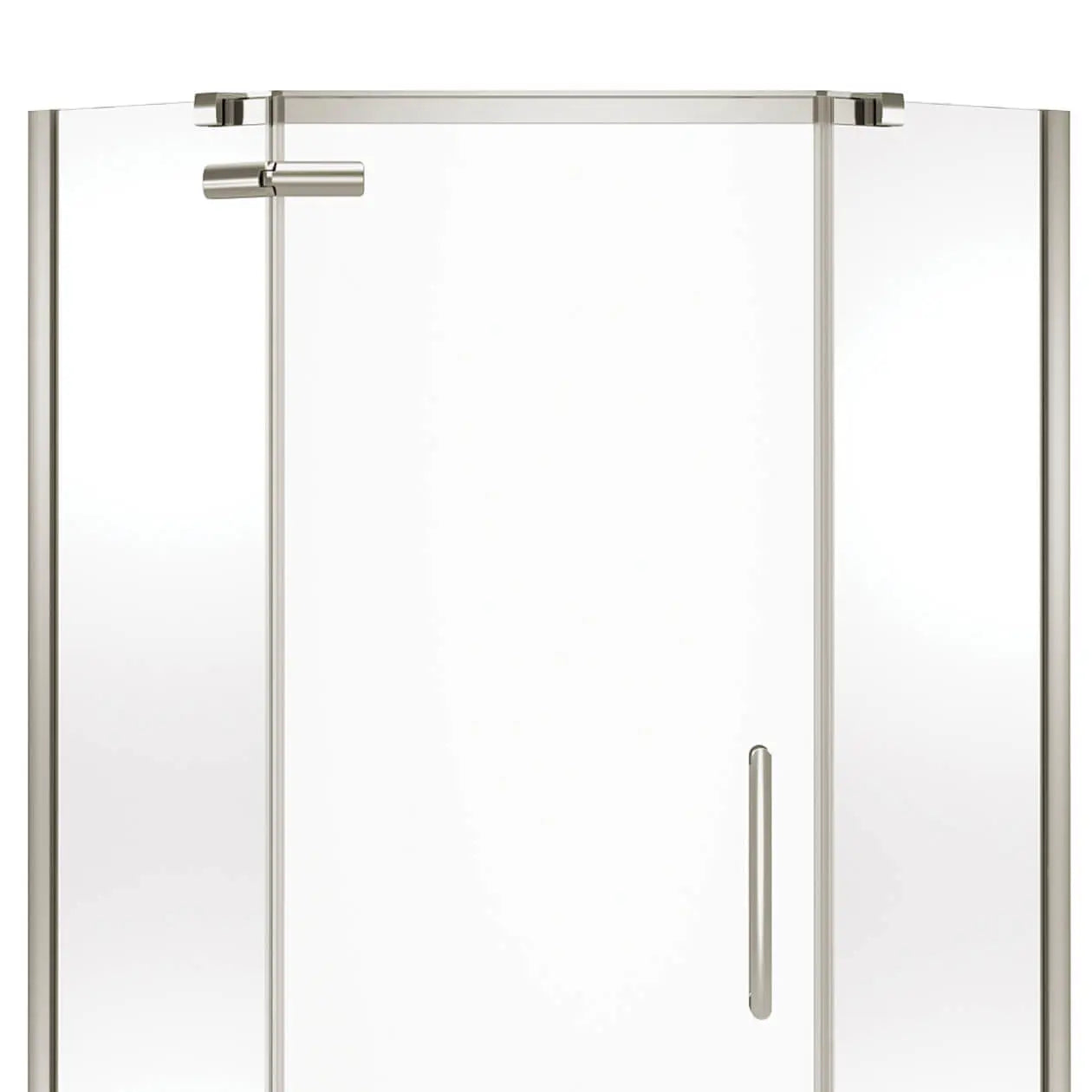 Hana Neo-angle 40 x 40 x 75 in. 8mm Pivot Shower Door for Corner Installation with Clear glass in Brushed Nickel - Plumbing Market