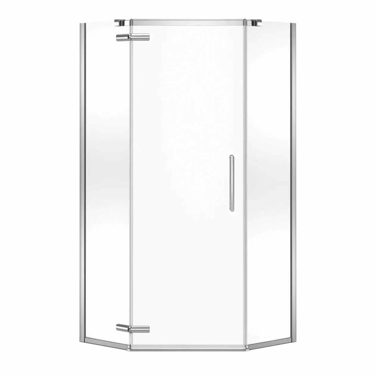 Hana Neo-angle 40 x 40 x 75 in. 8mm Pivot Shower Door for Corner Installation with Clear glass in Chrome - Plumbing Market