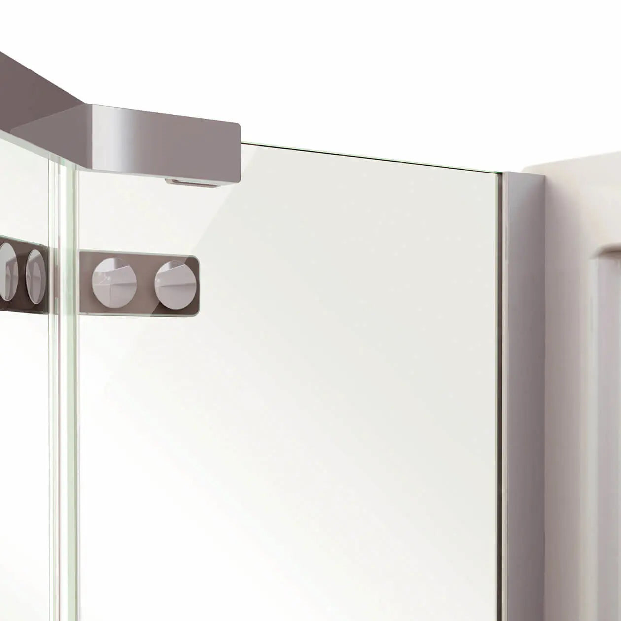 Hana Neo-angle 40 x 40 x 75 in. 8mm Pivot Shower Door for Corner Installation with Clear glass in Chrome - Plumbing Market