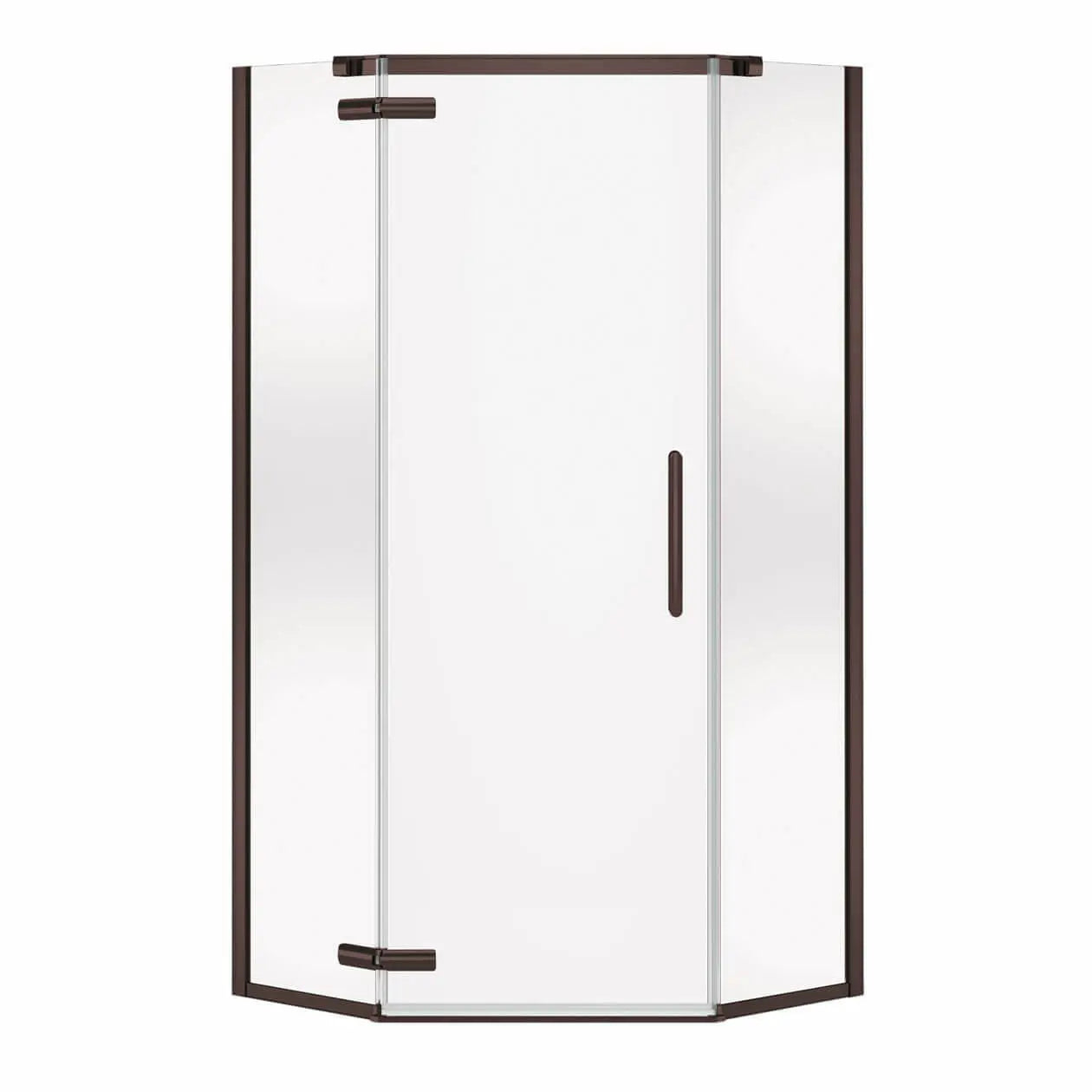 Hana Neo-angle 40 x 40 x 75 in. 8mm Pivot Shower Door for Corner Installation with Clear glass in Dark Bronze - Plumbing Market