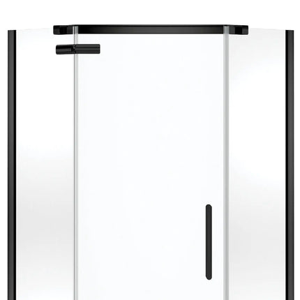 Hana Neo-angle 40 x 40 x 75 in. 8mm Pivot Shower Door for Corner Installation with Clear glass in Matte Black - Plumbing Market