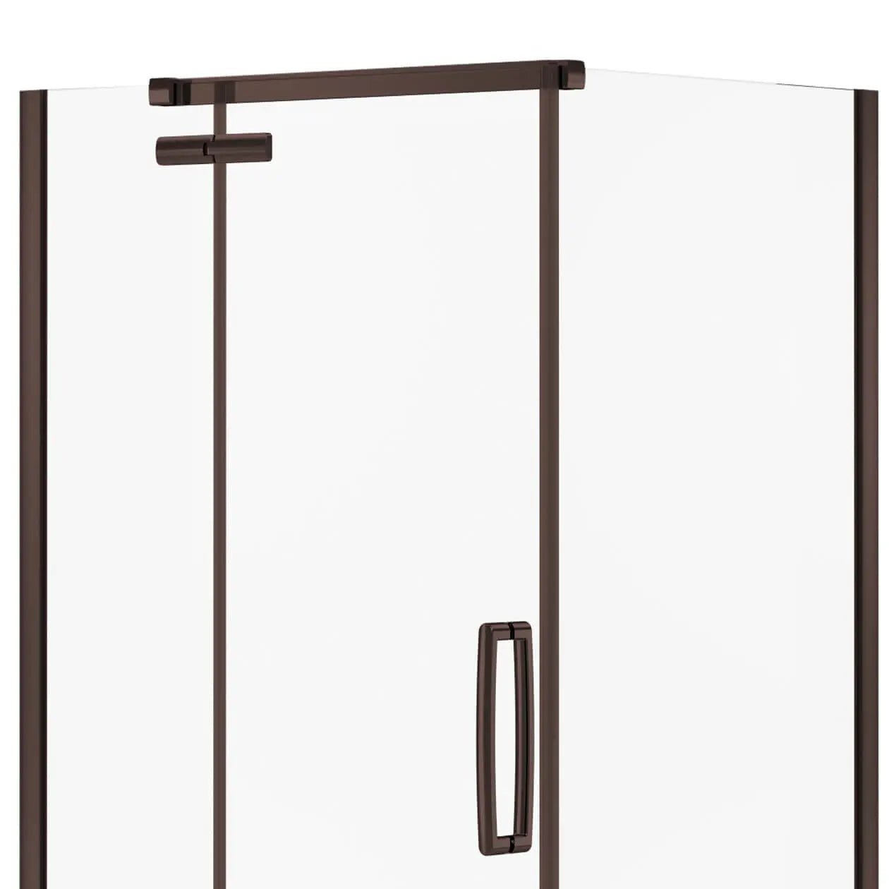 Hana Rectangular 42 x 34 x 75 in. 8mm Pivot Shower Door for Corner Installation with Clear glass in Dark Bronze - Plumbing Market