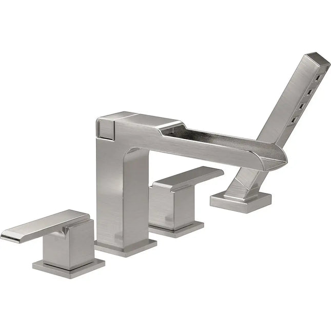 Delta Delta Ara Roman Tub Trim W/Handshower - Channel Tub Spout T4768-SS - Plumbing Market