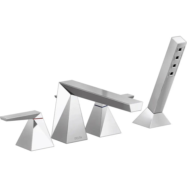 Delta 4-Hole Roman Tub W/ Handshower Trim T4743-PR - Plumbing Market