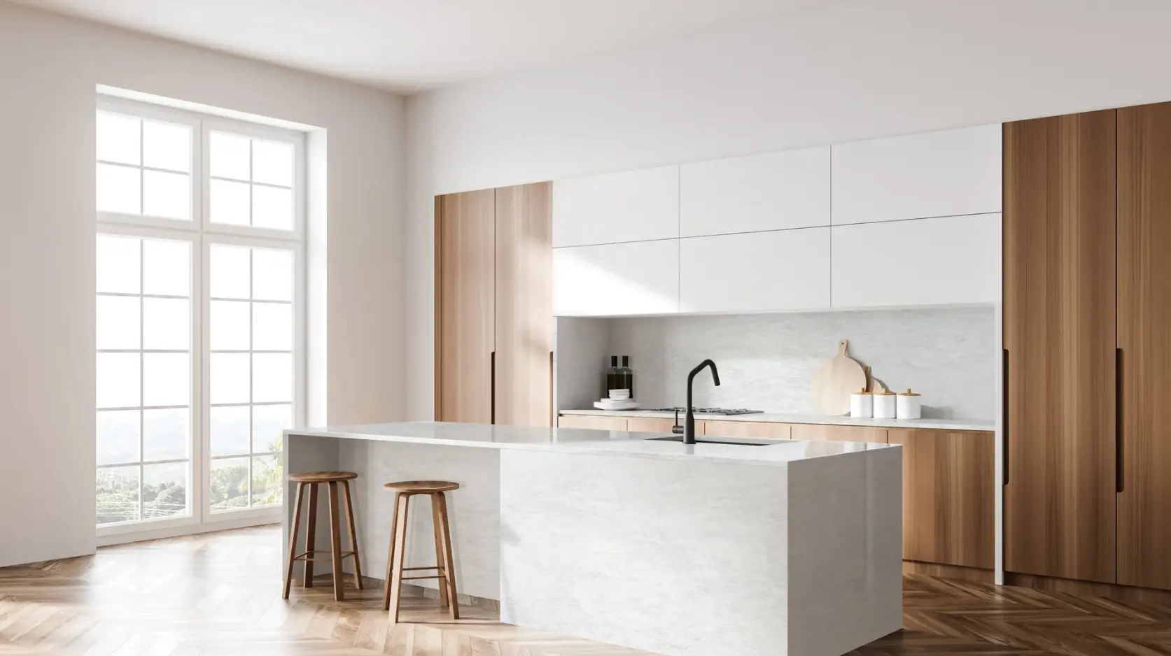 Hanstone Eden Quartz Polished White & Grey Jumbo Slab - Plumbing Market