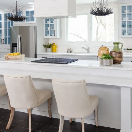 Hanstone Italian Waves Quartz Polished Cream Quartz with Subtle Grey Veins - Plumbing Market