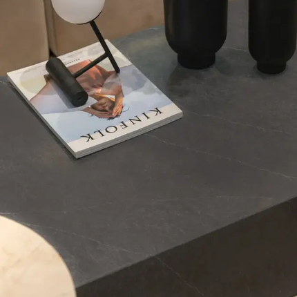 Hanstone Markina Quartz Black Slab with Organic White Veining - Plumbing Market