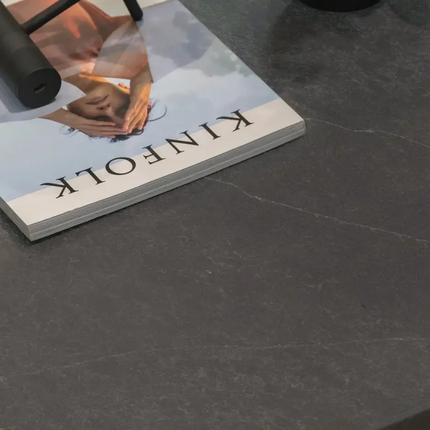 Hanstone Markina Quartz Black Slab with Organic White Veining - Plumbing Market