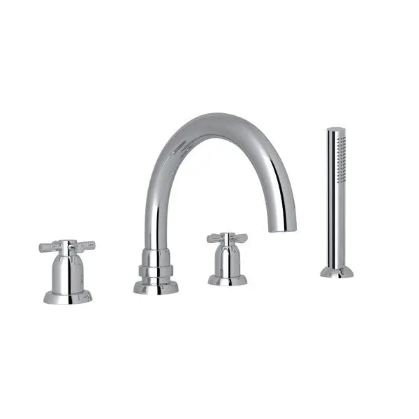 Holborn™ 4-Hole Deck Mount Tub Filler With C-Spout - Plumbing Market