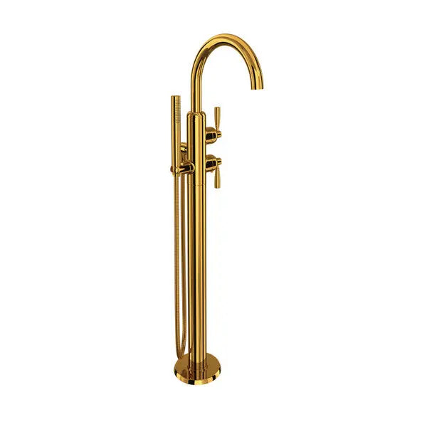 Holborn™ Single Hole Floor Mount Tub Filler Trim With C-Spout - Plumbing Market